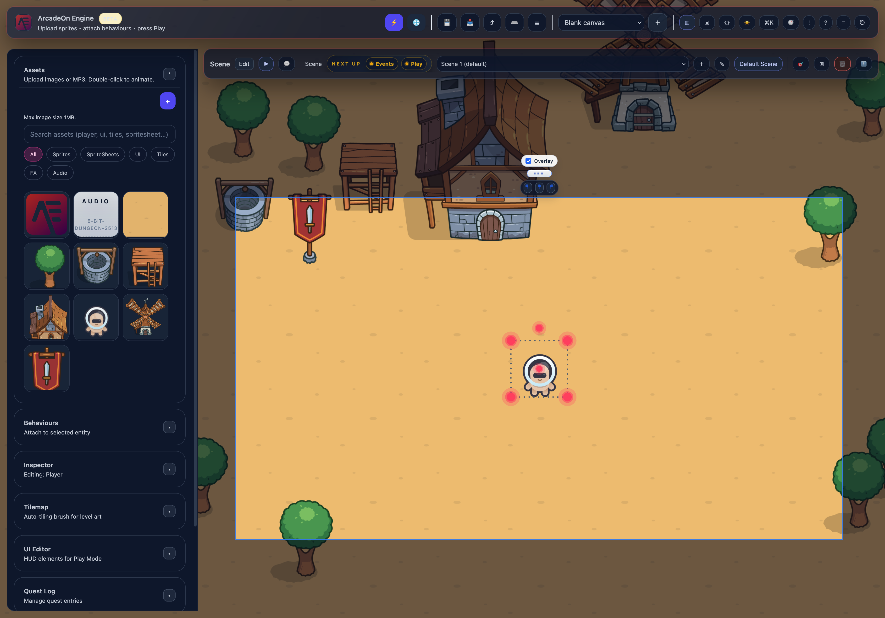 ArcadeOn Engine editor preview